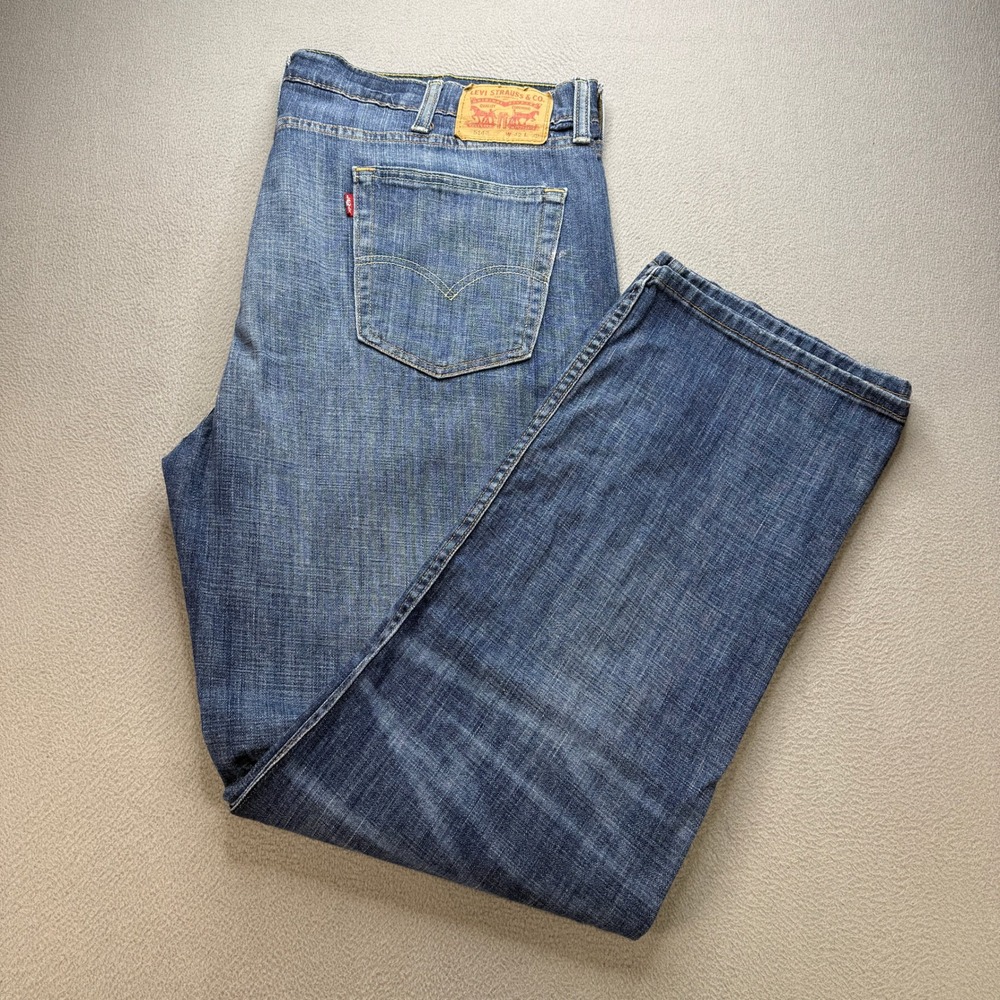 Levis 514 Straight Fit Jeans Mens 42x32 (FIT 44x33) Blue Stretch Denim Casual